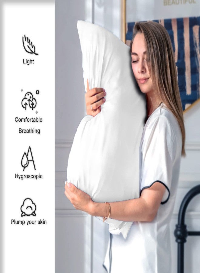 Suatien Natural Mulberry Silk Pillowcase for Hair and Skin Queen Size 20"X30" Silk Pillow Case with Hidden Zipper Soft Breathable Smooth Cooling Silk Pillow Covers for Sleeping(White,Queen,1Pcs) - Image 3